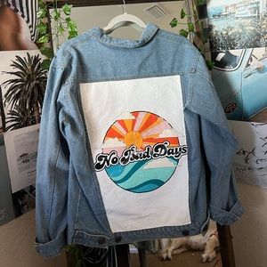 Custom Hand Painted Jean Jacket “No Bad Days”